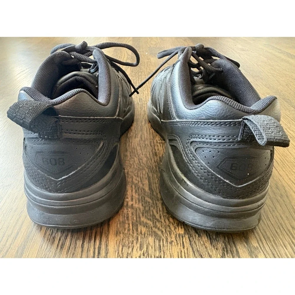 New Balance 608 V5 Mens Size 9.5 D Training Shoes Black Leather MX608AB5